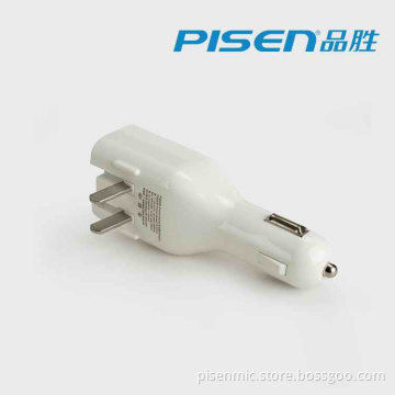 2 in 1 Car Charger with AC Plug